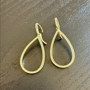 Nadri Gold Teardrop Crystal Dangle Earrings
